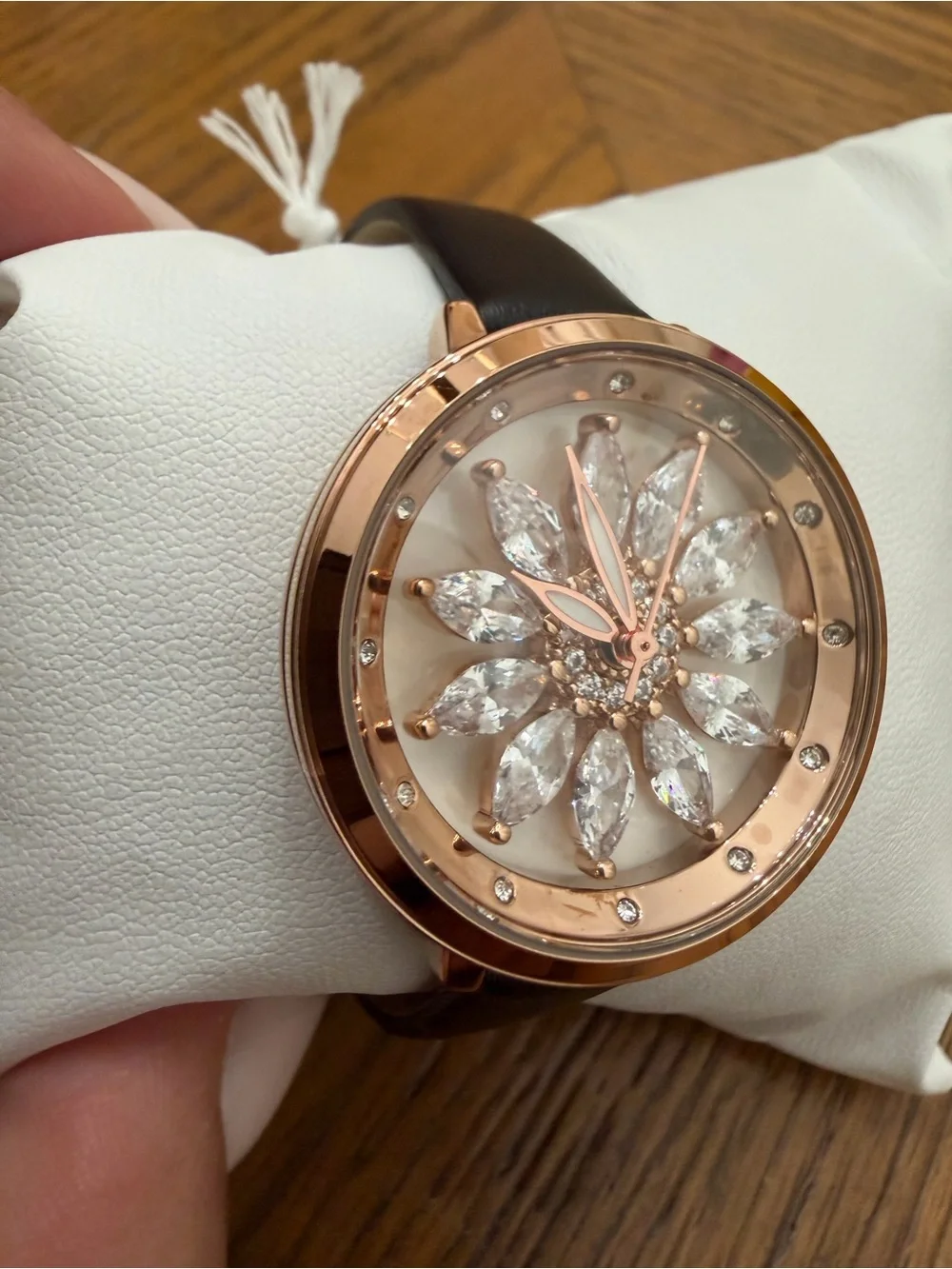 Invicta Activa Rose Gold Spinning Marquise Flower Dial Watch